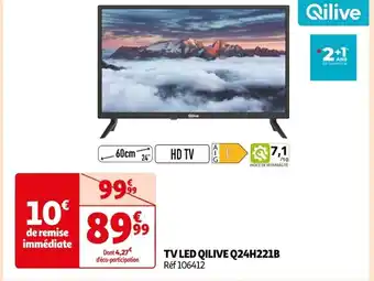Auchan TV LED QILIVE Q24H221B Réf 106412 offre
