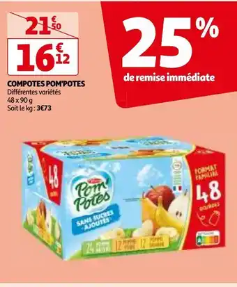 Auchan Compotes pom'potes offre