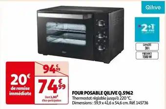 Auchan Four posable qilive q.5962 offre