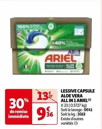 Auchan Lessive capsule aloe vera all in 1 ariel offre