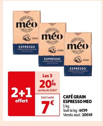 Auchan Supermarché Meo café grain espresso offre