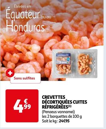Auchan Supermarché Crevettes décortiquées cuites réfrigérées offre
