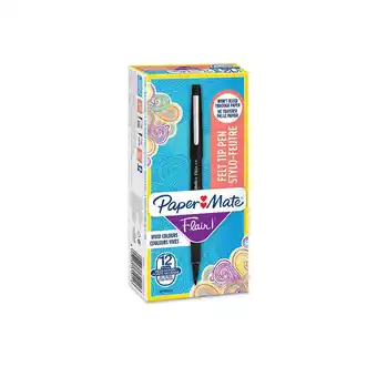 Papermate 12 feutres flair original noir papermate pte moy