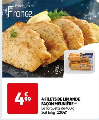 Auchan Supermarché 4 filets de limande façon meunière offre