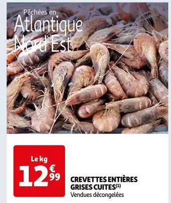 Auchan Supermarché Crevettes entières grises cuites offre