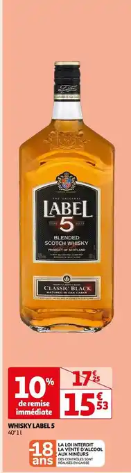 Auchan Supermarché Label 5 whisky offre