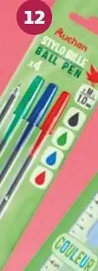 Auchan Auchan 4 stylos billes offre