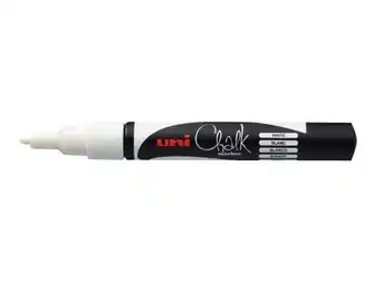 Bureau Vallée Uni marq craie chalk marker blanc pte fine uni ball offre