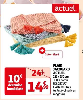 Auchan Actuel plaid jacquard offre