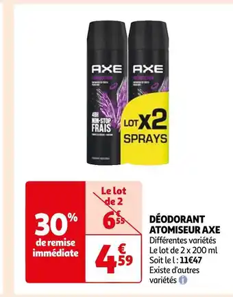 Auchan Axe déodorant atomiseur offre
