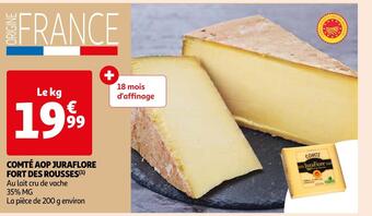 Auchan Supermarché Juraflore comté aop fort des rousses offre