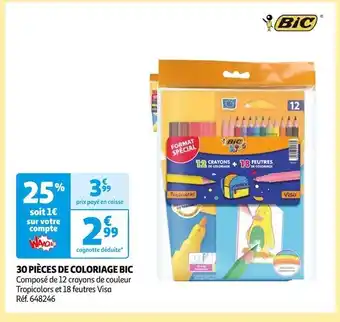 Auchan Bic 30 pièces de coloriage offre