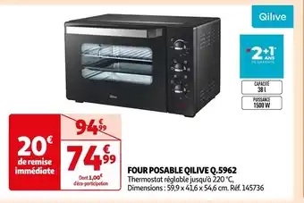 Auchan Qilive four posable q.5962 offre