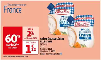 Auchan Supermarché Elle & vire crème épaisse légère offre