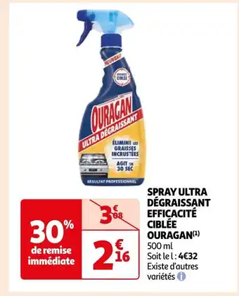 Auchan Ouragan spray ultra dégraissant efficacité ciblée (1) offre