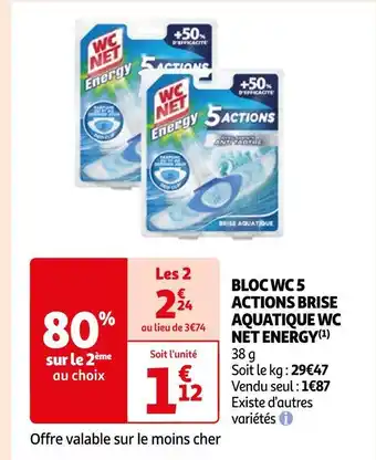 Auchan Wc net energy bloc wc 5 actions brise aquatique(1) offre