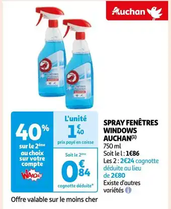 Auchan Auchan spray fenêtres windows (1) offre