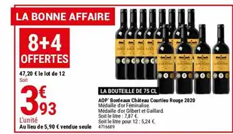 Gamm vert Aop bordeaux chateau courtieu rouge 2020 offre