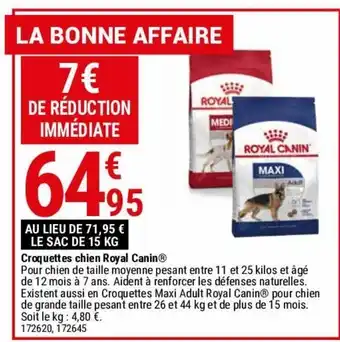 Gamm vert Croquettes pour chien royal canin offre
