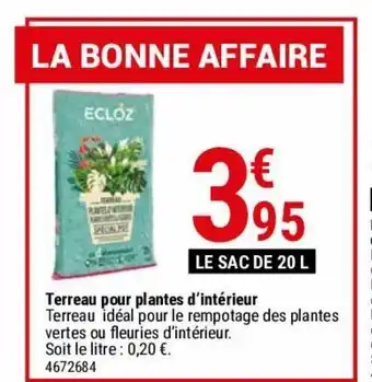 Gamm vert Terreau pour plantes d`intérieur offre