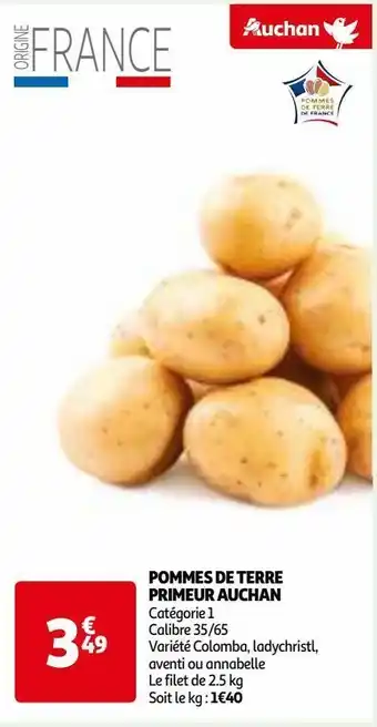 Auchan Pommes de terre primeur auchan offre