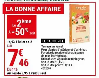 Gamm vert Terreau universel offre