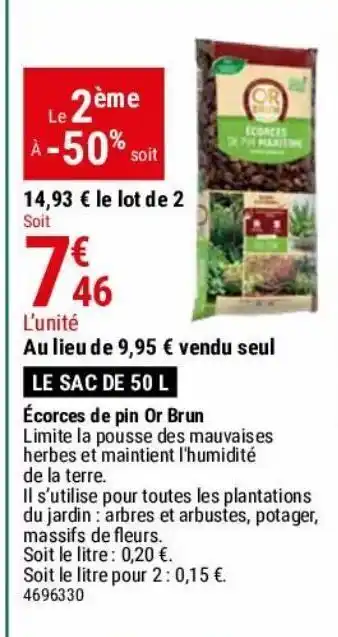 Gamm vert Écorce de pin or brun offre