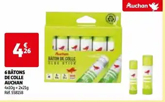 Auchan 6 bâtons de colle auchan offre
