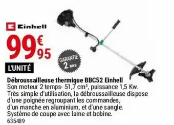 Gamm vert Débroussailleuse thermique bbc52 einhell offre