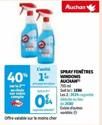 Auchan Spray fenêtres windows auchan offre