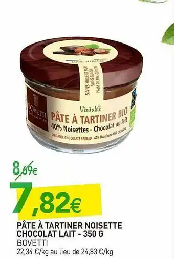 naturéO Pâte à Tartiner Noisette Chocolat Lait Bovetti offre