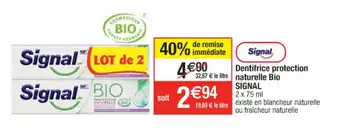 Cora x Carrefour Dentifrice Protection Naturelle Bio offre