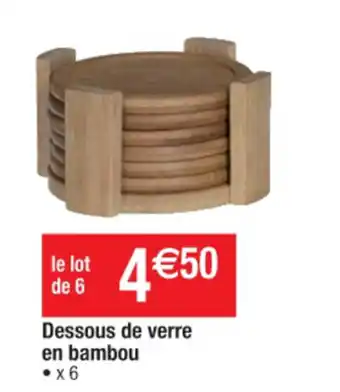 Cora x Carrefour Dessous De Verre En Bambou offre