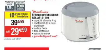 Cora x Carrefour Friteuse Uno m Access offre