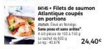 Thiriet Filets de saumon Atlantique coupés en portions offre