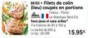 Thiriet Filets de colin (lieu) coupés en portions offre