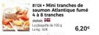 Thiriet Mini tranches de saumon Atlantique fumé 4 à 8 tranches offre