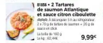 Thiriet 2 Tartares de thon albacore et sauce citron ciboulette offre