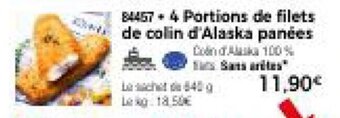 Thiriet 4 Portions de filets de colin d'Alaska panées offre
