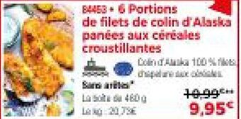 Thiriet 6 Portions de filets de colin d'Alaska panées aux céréales croustillantes offre