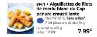 Thiriet Aiguillettes de filets de merlu blanc du Cap panure croustillante offre