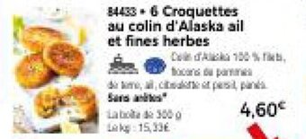 Thiriet 6 Croquettes au colin d'Alaska ail et fines herbes offre