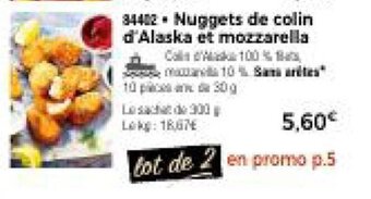 Thiriet Nuggets de colin d'Alaska et mozzarella offre