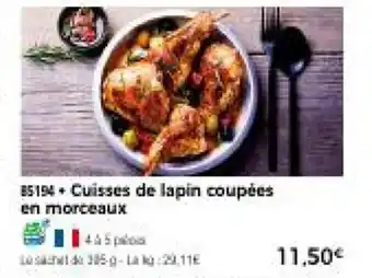 Thiriet Cuisses de lapin coupées en morceaux offre