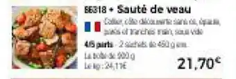 Thiriet Sauté de veau offre