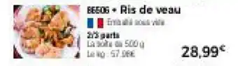 Thiriet Ris de veau offre