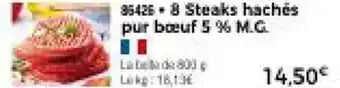 Thiriet 8 Steaks hachés pur bœuf 5 % M.G. offre