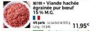 Thiriet Viande hachée égrainée pur boeuf 15% M.G. offre