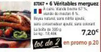 Thiriet 6 véritables merguez offre