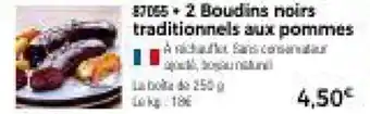 Thiriet 2 Boudins noirs traditionnels aux pommes offre